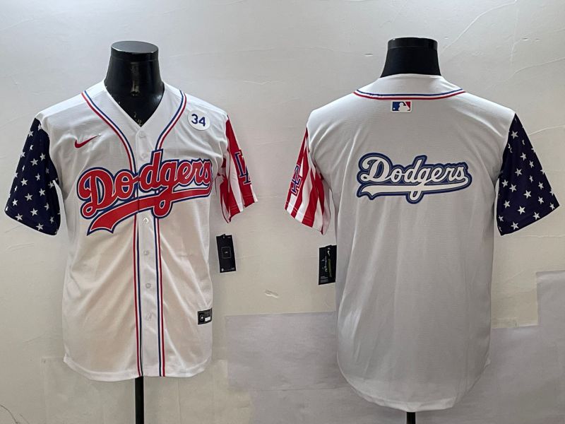 Men Los Angeles Dodgers Blank White a generation of national flags Joint name 2025 Nike MLB Jersey style 17->los angeles dodgers->MLB Jersey